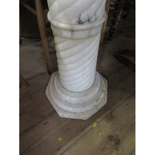 85 - A marble column/jardinière stand, with a turned column