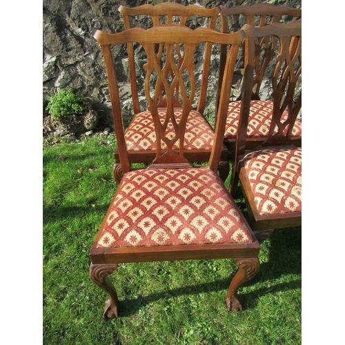 18 - A set of eight (6 & 2) 19th century style dining chairs, with pierced splat backs and drop in seats