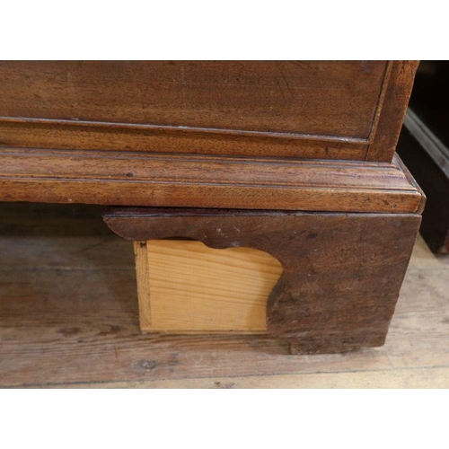 2 - A 19th century mahogany linen press, the upper section having a pair of fielded doors opening to rev... 