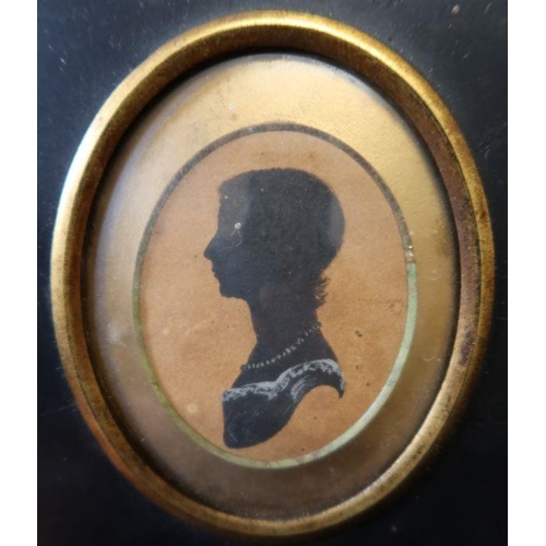 201 - Three 19th century silhouette portraits, all inscribed verso