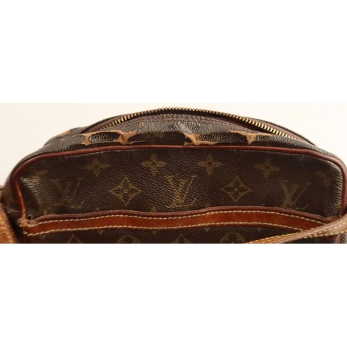 238 - A Louis Vuitton wash bag, together with a Louis Vuitton handbag, with leather trim and strap, monogr... 