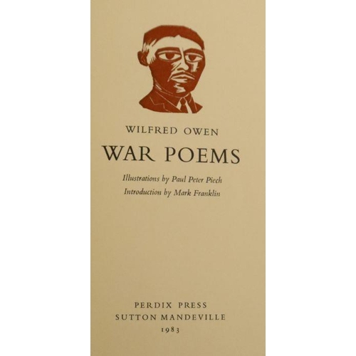 266 - War Poems, by Wilfred Owen, illustrated by Paul Peter Pirch, Predix Press, 1983 limited edition of 1... 