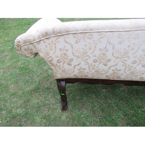 36 - A Georgian design scroll arm settee, with carved decoration, , width 17ins, height 30ins