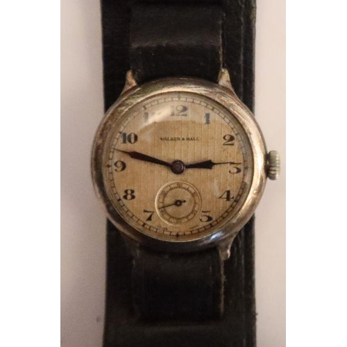 365 - A 9ct gold cased lady's wrist watch, with white enamel dial, Arabic numerals and subsidiary dial, no... 