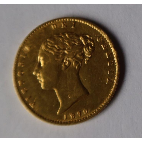 382 - An 1870 gold half sovereign