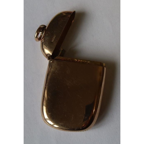 407 - A 9ct gold vesta case, weight 15.2g