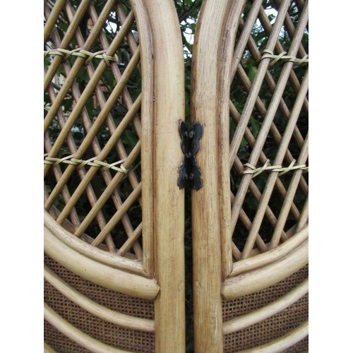 43 - A modern bamboo three fold screen, width 52ins