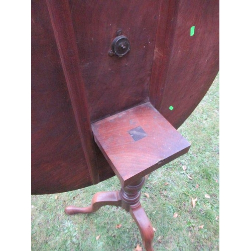 45 - A 19th century mahogany tilt top tripod table, diameter 34ins