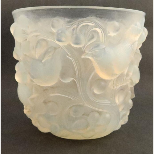 512 - Rene Lalique, an Avalon opalescent vase, height 6ins