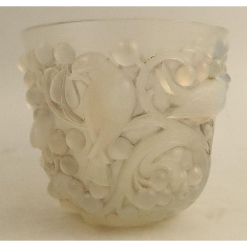 512 - Rene Lalique, an Avalon opalescent vase, height 6ins