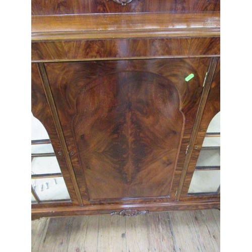 56 - A walnut display cabinet, width 52ins, height 47ins