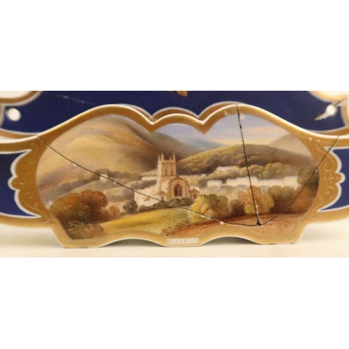 636 - A pair of Chamberlain's Worcester letter racks or wall pockets. with named views of the Malvern and ... 