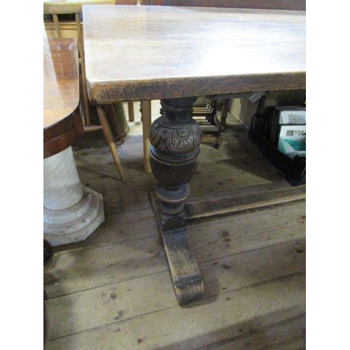 79 - A Rackstraw style oak refectory table, width 30ins, length 66ins, height 31ins