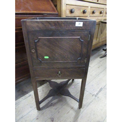 81 - A 19th century mahogany pot cupboard, width 16ins, height 30ins