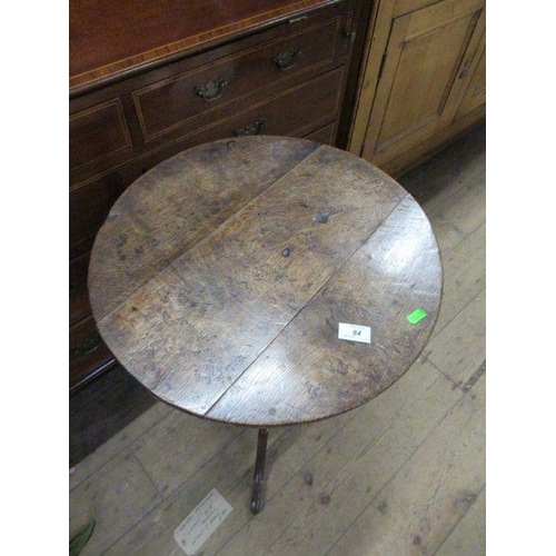 84 - An Antique oak tripod table, width 18.5ins