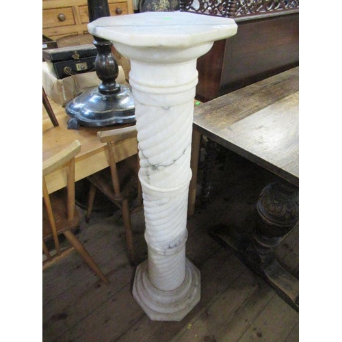 85 - A marble column/jardinière stand, with a turned column