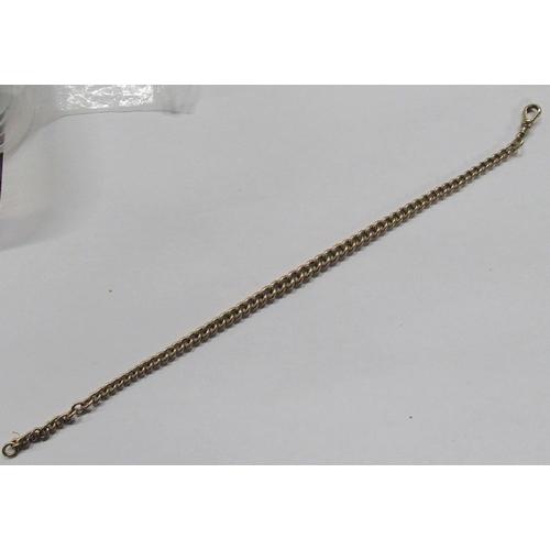 460 - A 9ct gold curb link watch chain, weight 15g