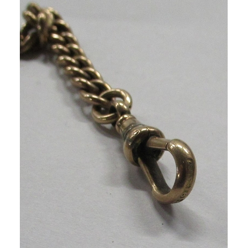 460 - A 9ct gold curb link watch chain, weight 15g