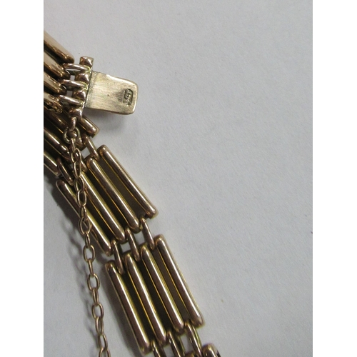 465 - A 9ct gold gate link bracelet, weight 13.4g