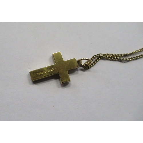 469 - A 15ct gold necklace, together with a 15ct cross pendant, with engraved decoration, weight 7g