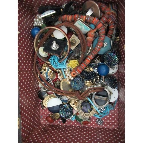 475 - A bullet belt together with a quantity of costume jewellery in (two boxes)