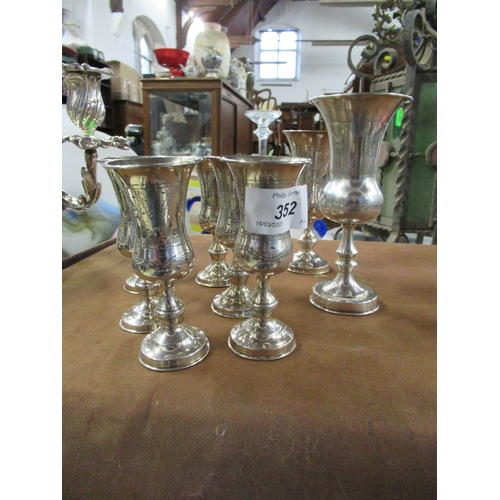 352 - 8 assorted silver goblets total weight  9 oz