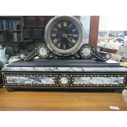 369 - A French  black state mantel clock