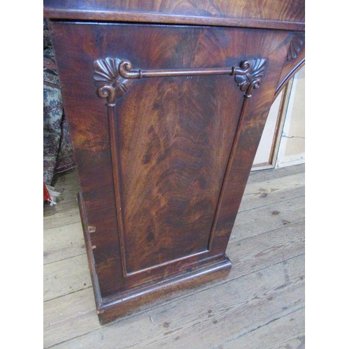 10 - A 19th Century mahogany twin pedestal sideboard, width 72ins, height 53ins, depth 23ins