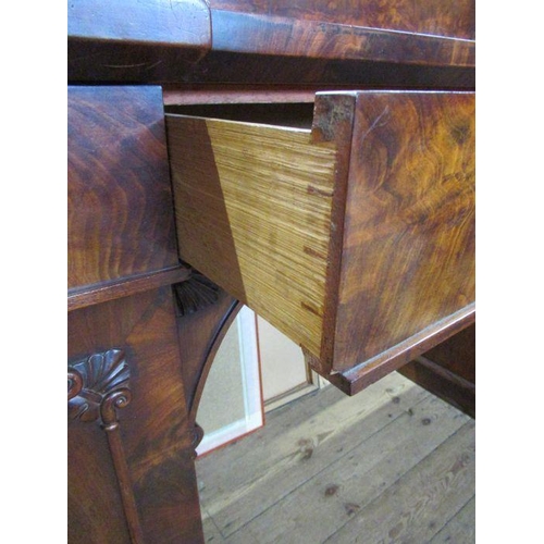 10 - A 19th Century mahogany twin pedestal sideboard, width 72ins, height 53ins, depth 23ins