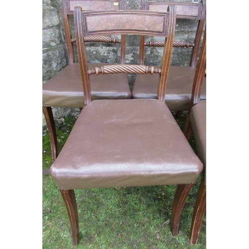 14 - 38041  A set of 5 Regency design dining chairs af together with an Edwardian chair