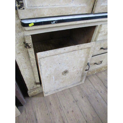 16 - A painted larder cupboard, af width 41ins, height 82ins