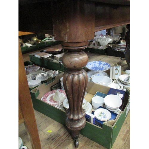 28 - A 19th century mahogany extending dining table height 28.5ins  width 48ins x 48ins