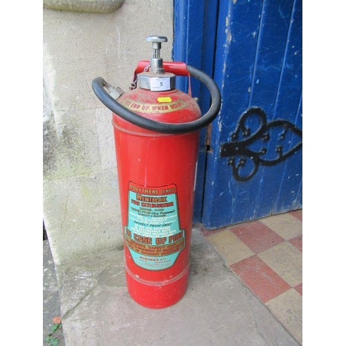 5 - A vintage Mini Max fire extinguisher height 26ins