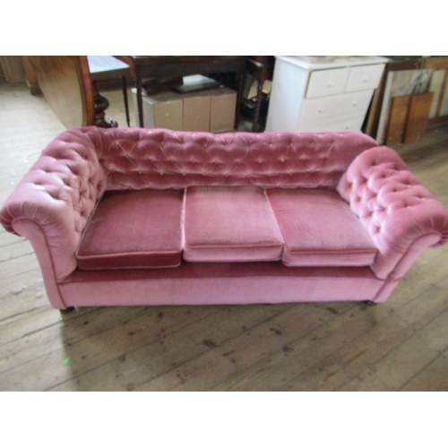 59 - A Victorian deep buttoned back Chesterfield, with drop down arm width 77ins, depth 33ins, height 25i... 