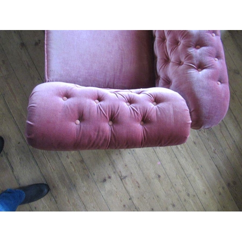 59 - A Victorian deep buttoned back Chesterfield, with drop down arm width 77ins, depth 33ins, height 25i... 