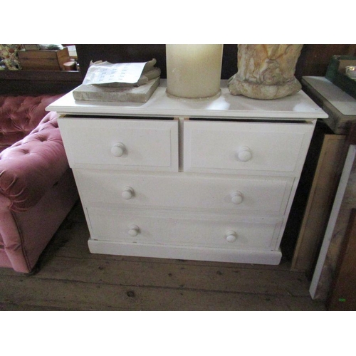 60 - A white painted chest of drawers, width 40ins, height 32ins