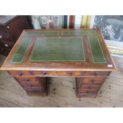 1 - A 19th century mahogany twin pedestal desk, with rising writing slope, width 42ins, height 29ins, de... 