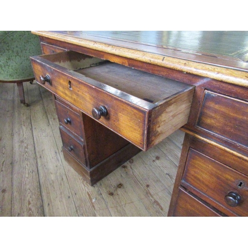 1 - A 19th century mahogany twin pedestal desk, with rising writing slope, width 42ins, height 29ins, de... 