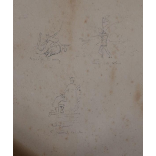 102 - F.H.C Day, 1887, portrait of a gentleman, 13.5ins x 9ins, sketches to the reverse