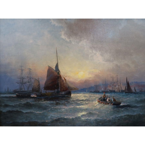 117 - William Thornley, oil on canvas, Making for Port, 11ins x 15ins