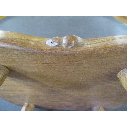 14 - A Robert 'Mouseman' Thompson of Kilburn four legged oak stool, width 14.5ins, height 18ins