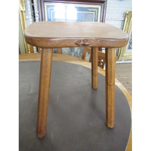 15 - A Robert 'Mouseman' Thompson of Kilburn four legged oak stool, width 14.5ins, height 18ins