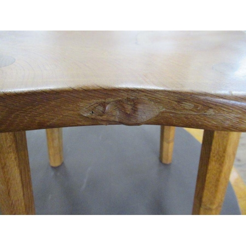 15 - A Robert 'Mouseman' Thompson of Kilburn four legged oak stool, width 14.5ins, height 18ins