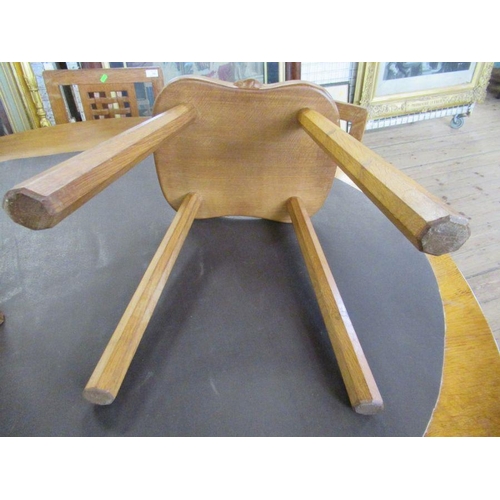 15 - A Robert 'Mouseman' Thompson of Kilburn four legged oak stool, width 14.5ins, height 18ins