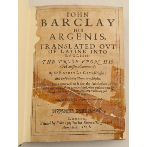 170 - John Barclay his Argenis, by Sir Robert Le Grys, Knight, London 1628