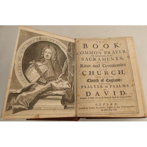 172 - An 18th century Bible, The Book of Common Prayer, printed by John Baskett, Oxford 1728