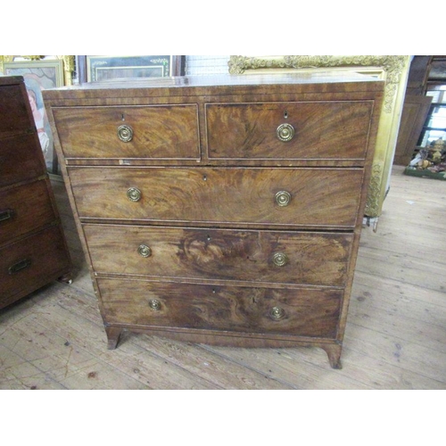 21 - A 19th century mahogany chest of drawers, width 39ins, depth 20.5ins, height 43ins