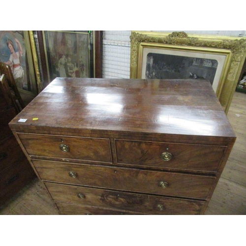 21 - A 19th century mahogany chest of drawers, width 39ins, depth 20.5ins, height 43ins