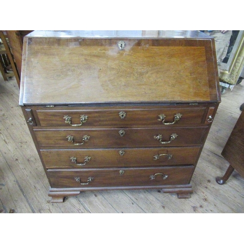 22 - A 19th century mahogany bureau, width 38ins, depth 20ins, height 42ins