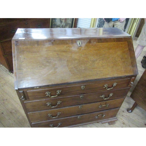 22 - A 19th century mahogany bureau, width 38ins, depth 20ins, height 42ins